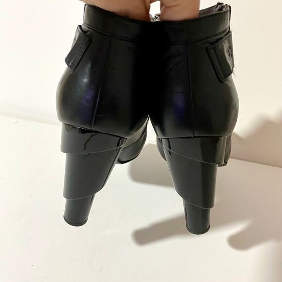 Chanel Black Mix Quilted Leather Ankle Boots Reissue Round Toe Chunky Heel 35.5 - Picture 6 of 9